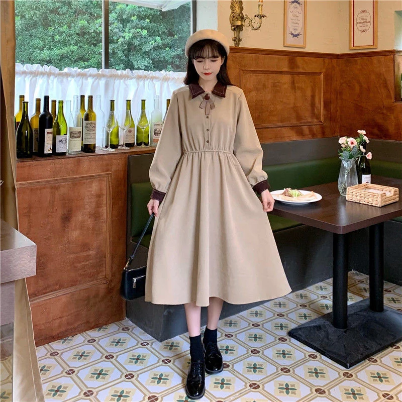 Женская блузка с имитацией двух предметов длинная юбка воротником Питер Пэн для