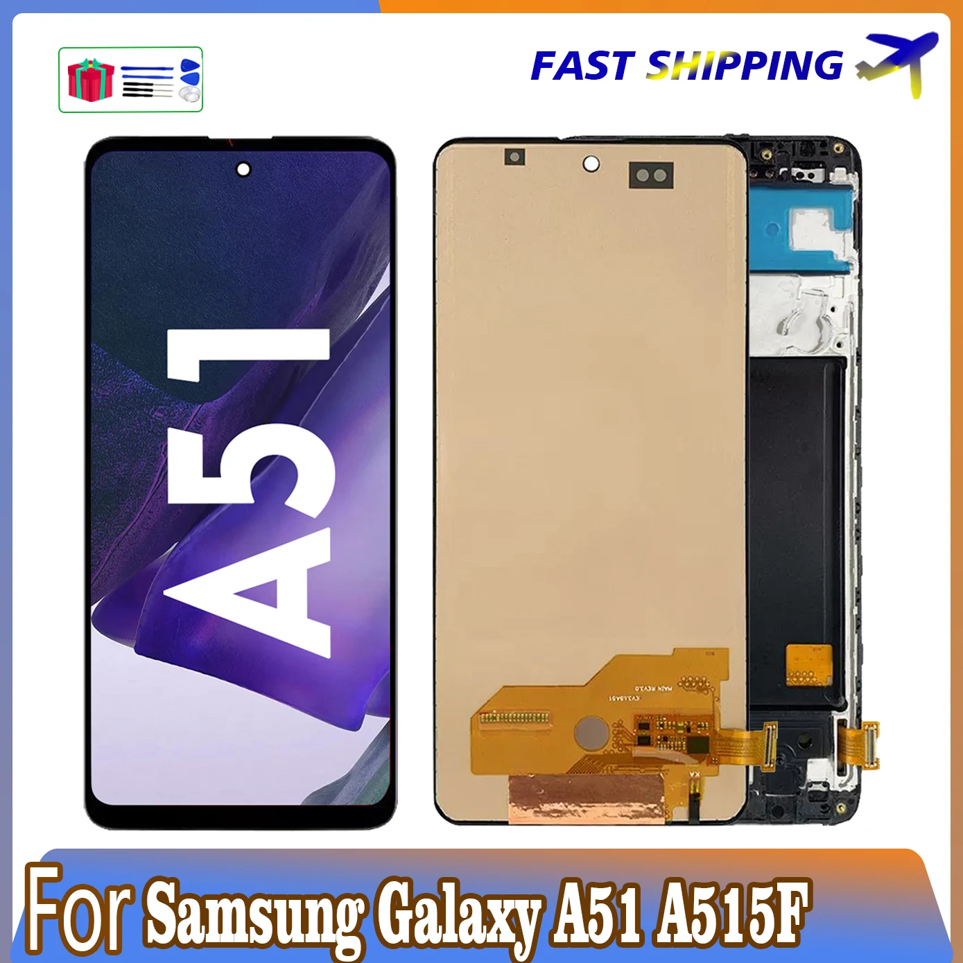 Super AMOLED для Samsung Galaxy A51 A515F A515 ЖК-дисплей сенсорный экран A51 дисплей с отпечатком пальца дигитайзер замена Assem