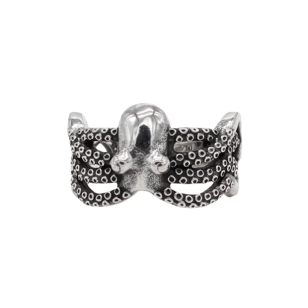 New Fashion Gothic Octopus Octopus Octopus Octopus Titanium Steel Ring for Women Men Punk Party Jewelry Gift
