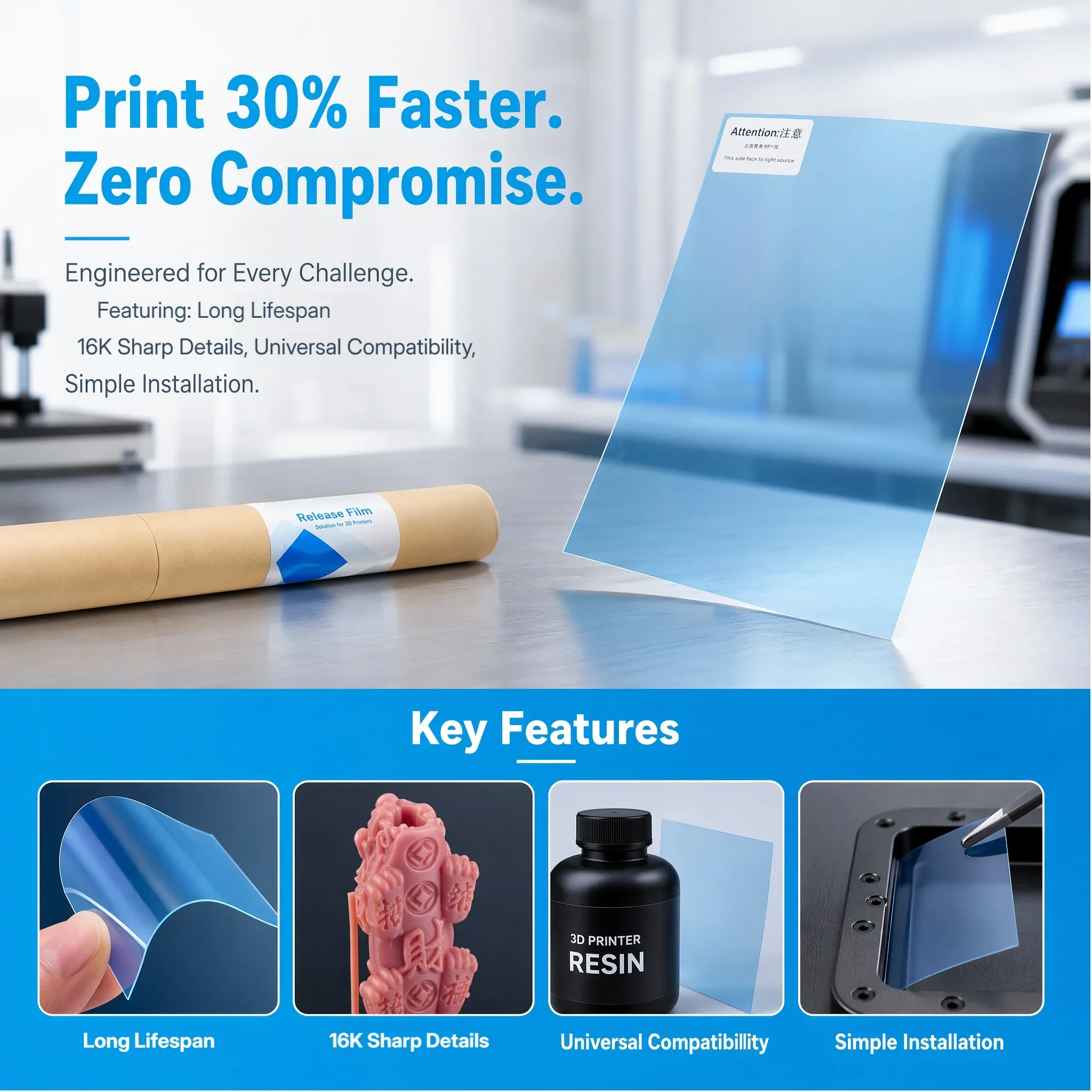 Фото Высокоскоростная пленка ACF для 3D-принтеров ANYCUBIC Photon Mono M7 Max, M3 Max, ELEGOO Jupiter 2 SE (аксессуары для LCD-принтеров) №2