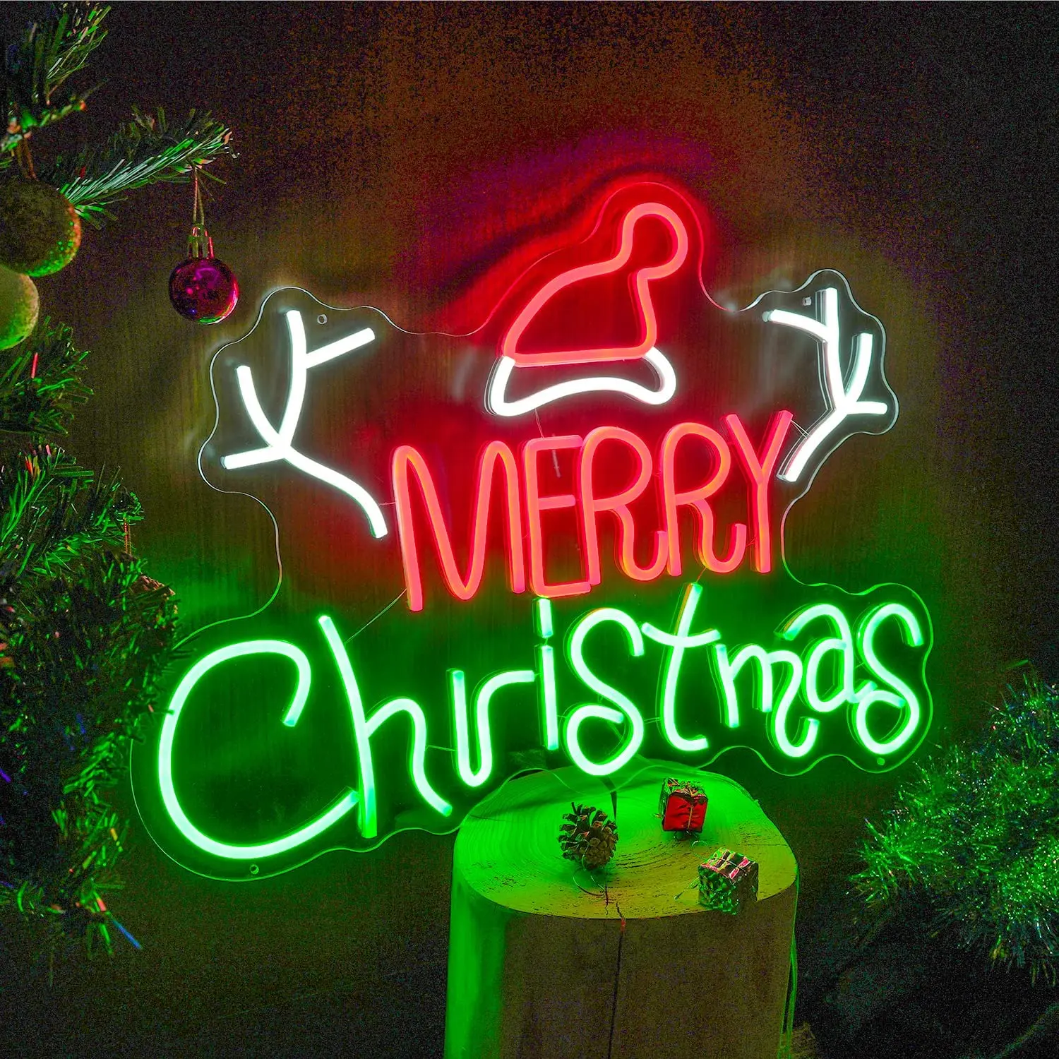 Led Merry Christmas Neon Signs for Bedroom War Decor 12V Christmas Neon Light Sign for Party Christmas Decor Gift