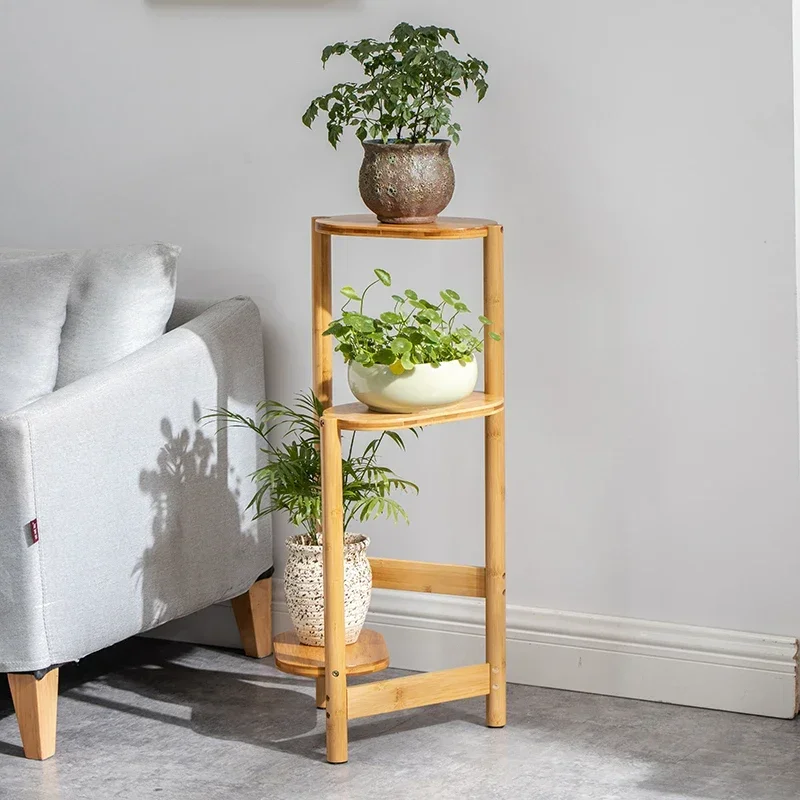 Бамбуковая подставка для растений угловая полка горшка комнатная лестница