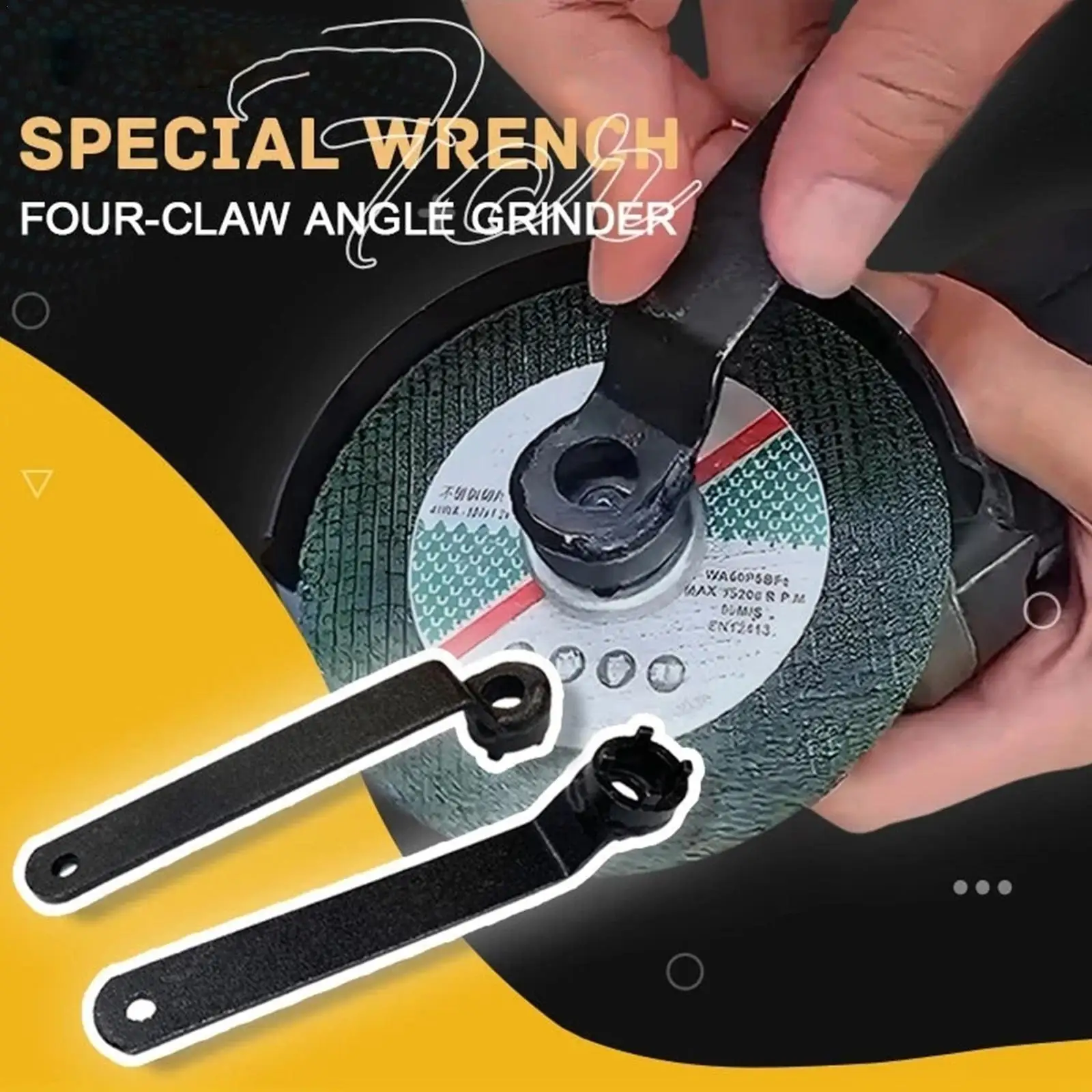 

Special Wrench For Four-Claw Angle Grinder Thickened Plate Angle Grinder Hand Adjustment Wrench Accessories Removal Wrench S5X4