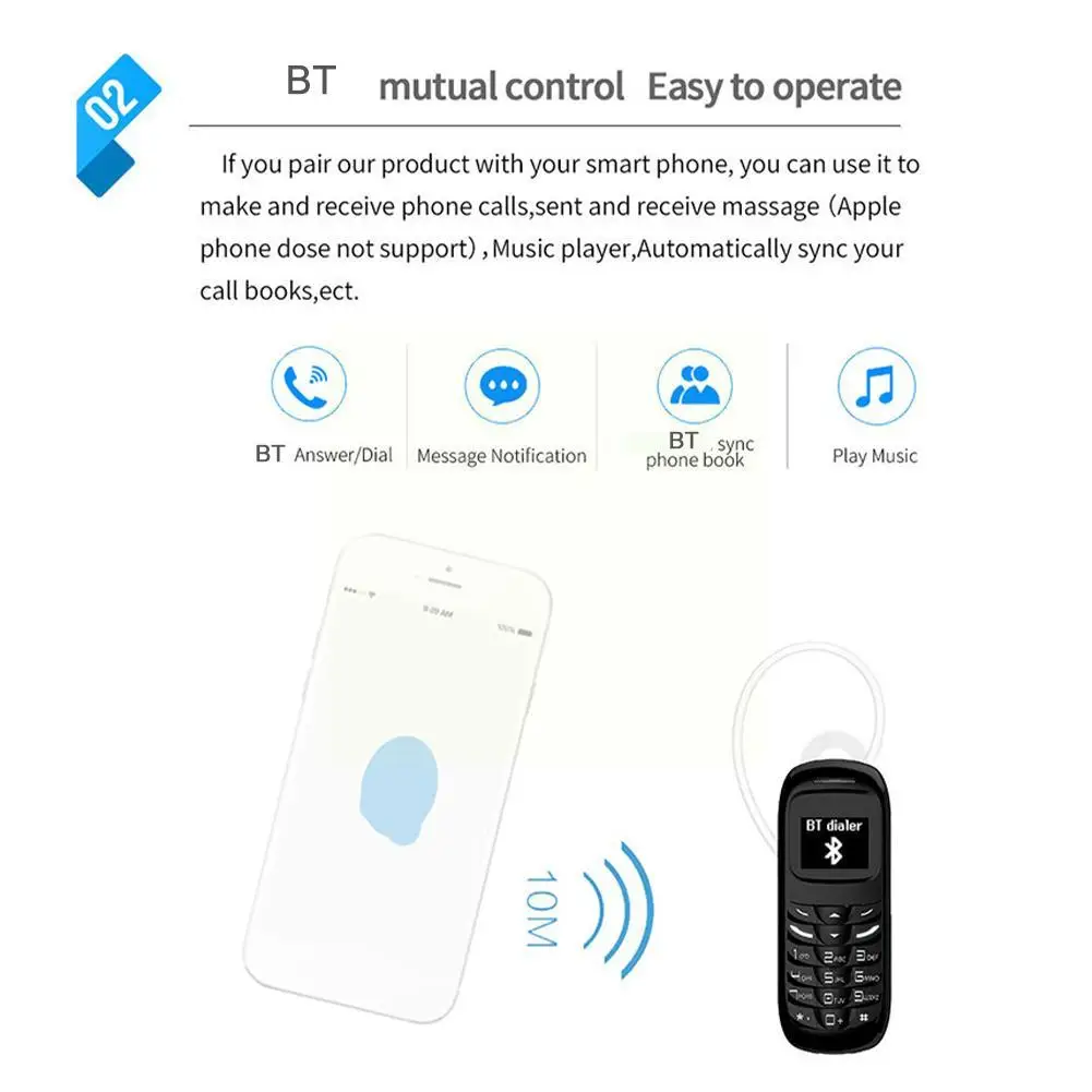 Bm70 Mini Mobile Phone Bluetooth-compatible Cell Wireless Phone Phone Gsm Bm70 Cell Dialer Headset Phone Gtstar Mini Earpho L2e9 images - 6