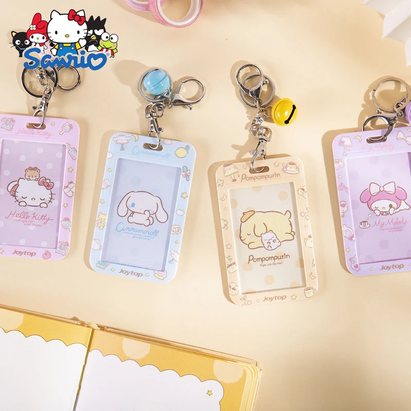 

Anime Sanrio Kawaii Hello Kitty Kuromi Cinnamoroll My Melody Plastic Card Holders Keychain Student Meal Id Credit Card Lanyard