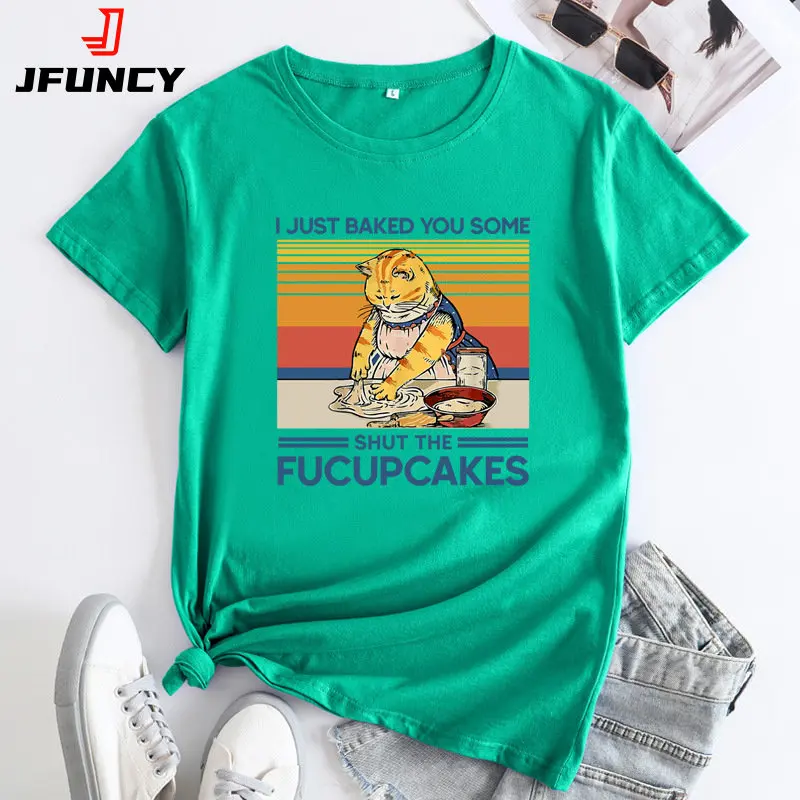 

JFUNCY Oversized T shirt Woman Short Sleeve T-shirt Women Fashion Tshirt Women's Clothing 2023 Graphic Tee Female Summer Tops
