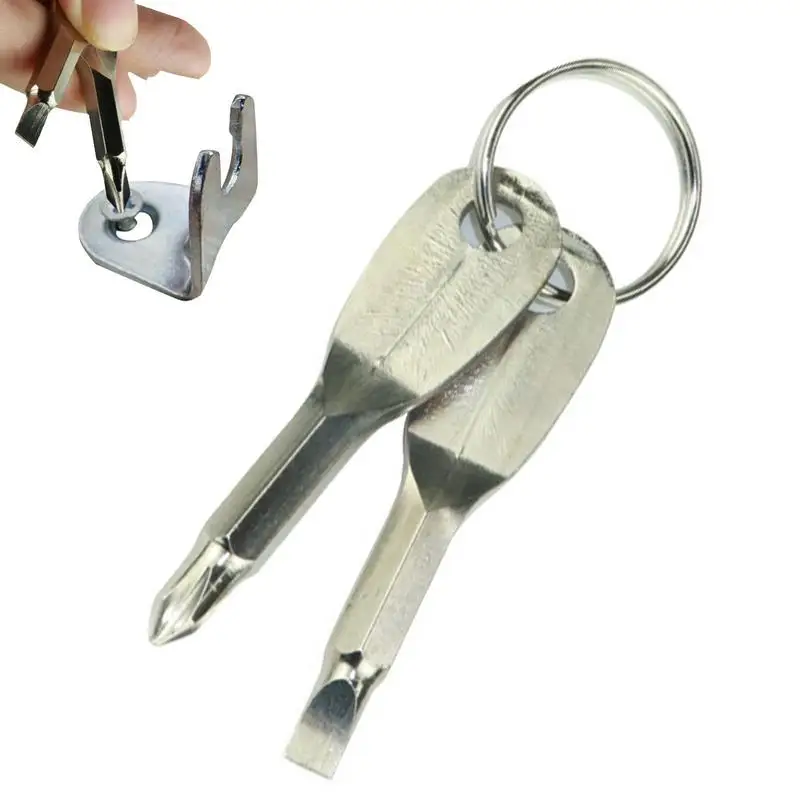 

Портативная мини-отвертка, многофункциональная отвертка, инструмент для наружных походов, поездок, маленький брелок из нержавеющей стали, ...