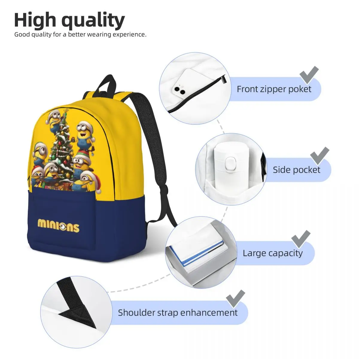 Прочная переносная сумка на плечо для работы офиса с изображением банана