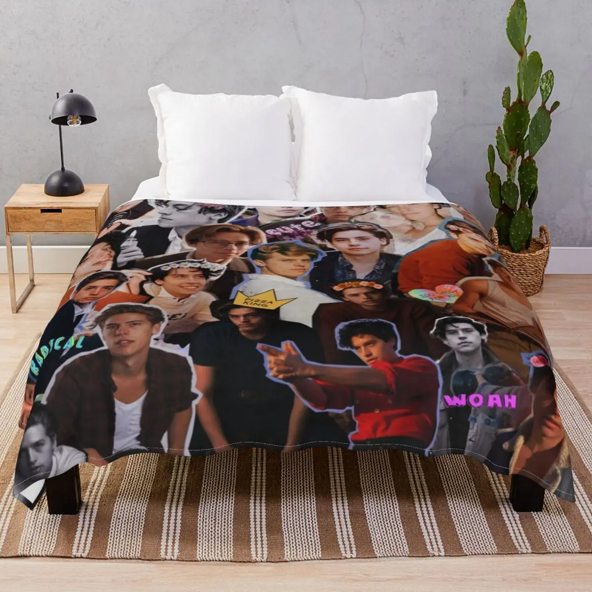 Cole Sprouse Collage Blankets Fleece Autumn Comfortable Throw Blanket for Bedding Home Couch Travel Office