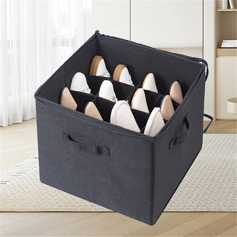 Вместительная коробка для хранения обуви регулируемый нетканый ящик с крышкой
