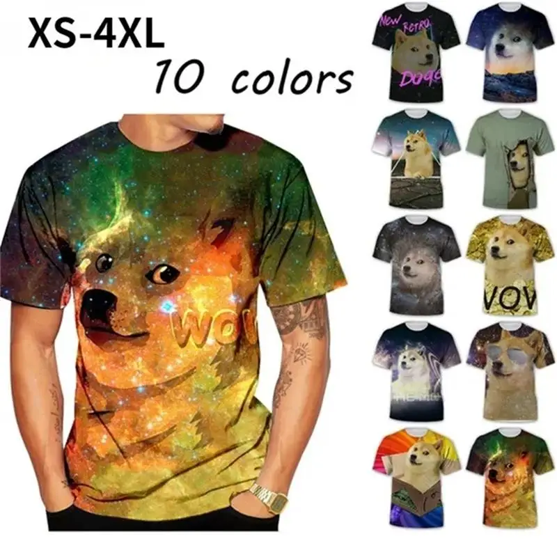 Футболка Kabosu Shiba Inu с 3D рисунком забавная футболка собаки Модная Повседневная