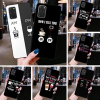 coffee wine cup cats love heart phone case for samsung galaxy s21 plus ultra s20 fe m11 s8 s9 plus s10 5g lite 2020
