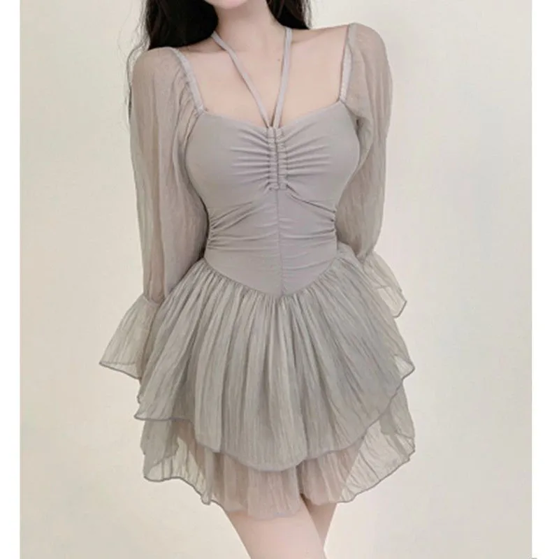 Модный однотонный Монокини в Корейском стиле женская одежда лето 2023