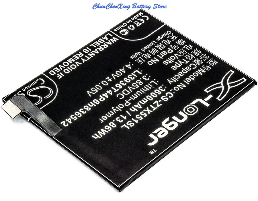 Аккумулятор Cameron Sino 3600 мАч Li3936T44P6h 836542 для ZTE/Nubia Nubia M2 Dual SIM TD-LTE NX551J