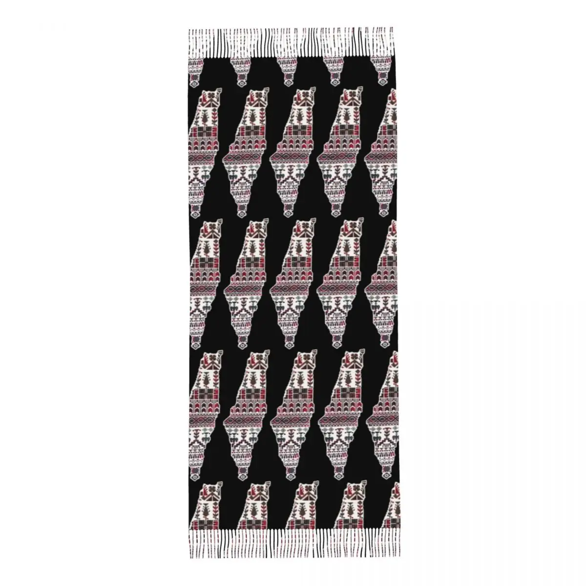 Женский шарф с кисточкой большой зимний и осенний кисточками Палестина KOFIA Kofya