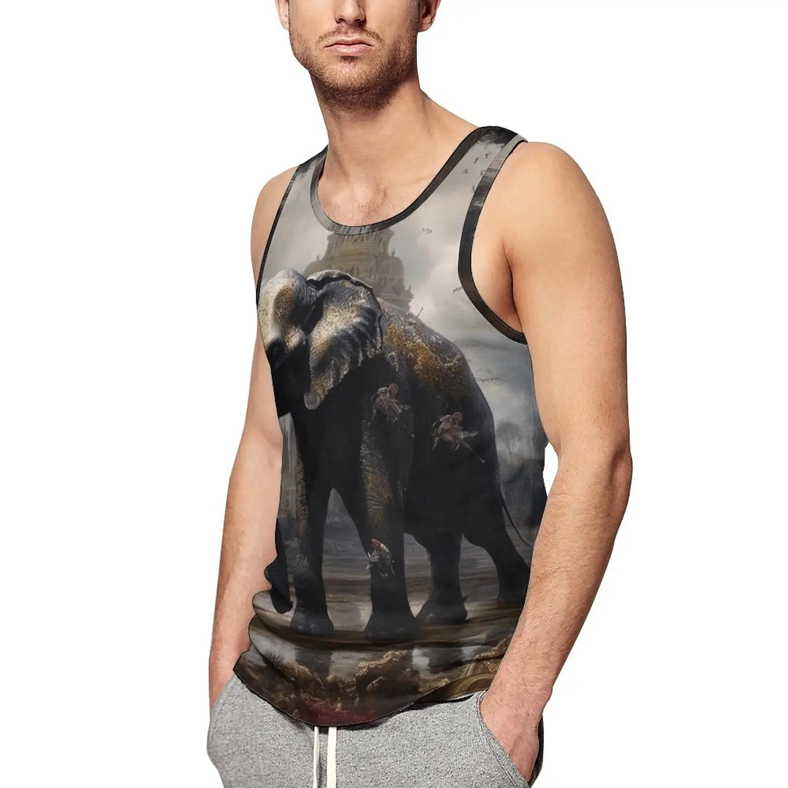 

Мужская майка без рукавов, с принтом слона