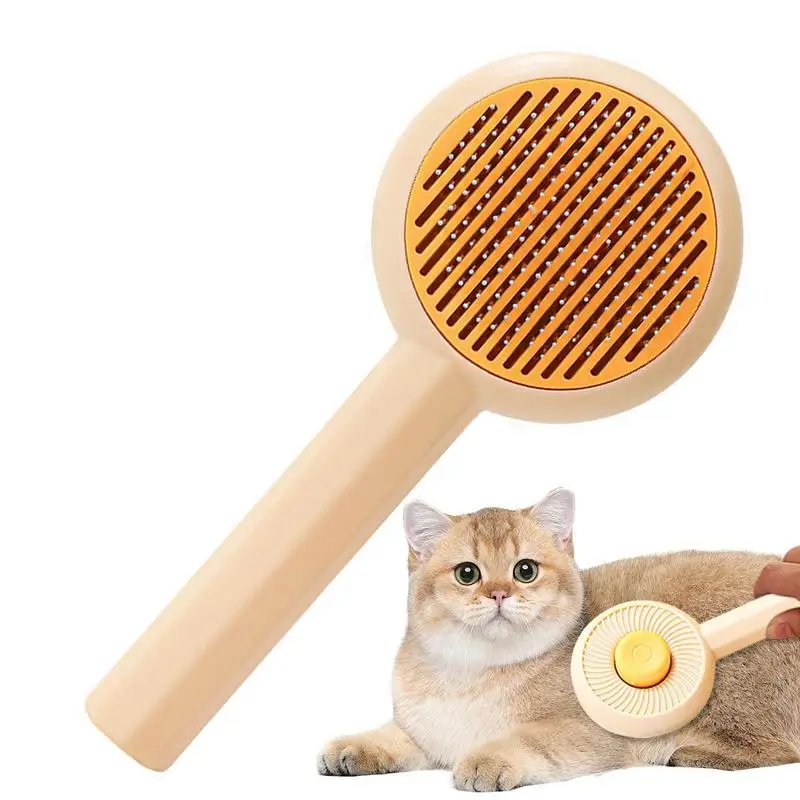 

Cat Hair Brush Dogs Comb For Removing Fur Fleas Massage Pet Brush For Long Or Short Haired Cats Grooming With Release Button