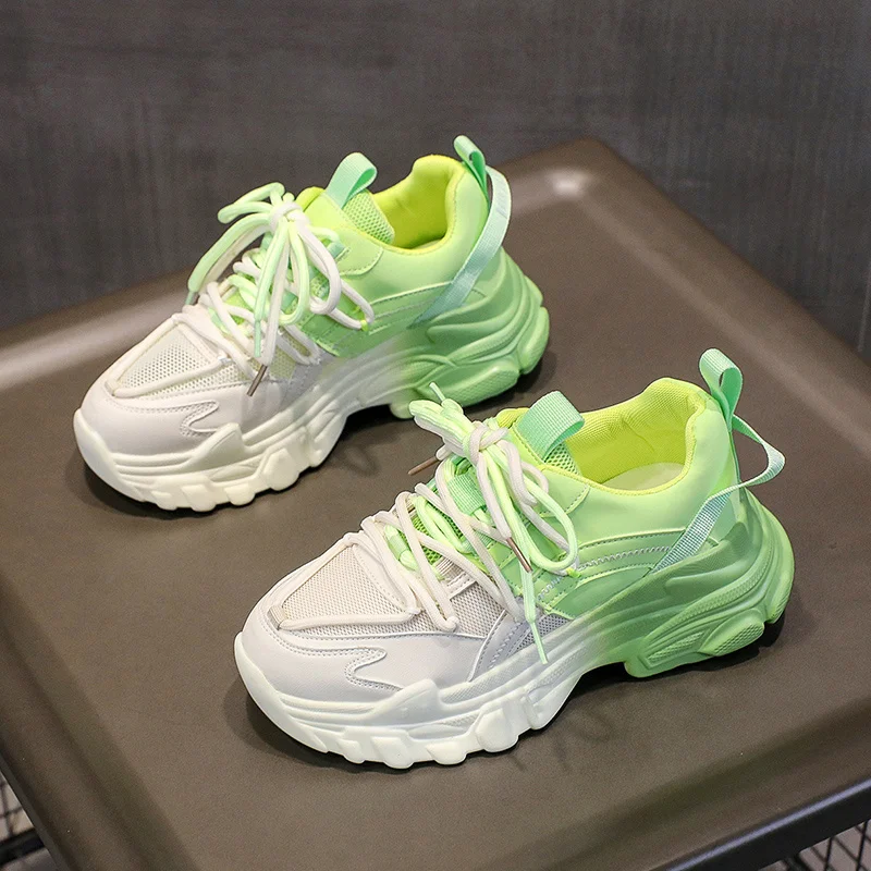 

Женские кроссовки на массивной платформе, разноцветная спортивная обувь, 42 толстая подошва, для летнего сезона, 41 год