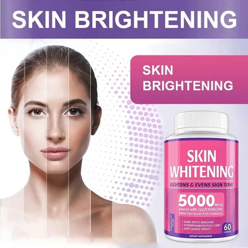 Витамины для отбеливания кожи глутатиона 60 капсул 5000 мкг отбеливающие таблетки