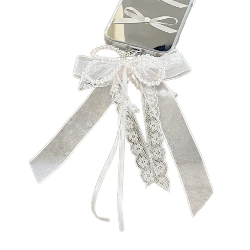 Элегантный брелок из бисера подвеска для телефона уникальный ключей лента бант