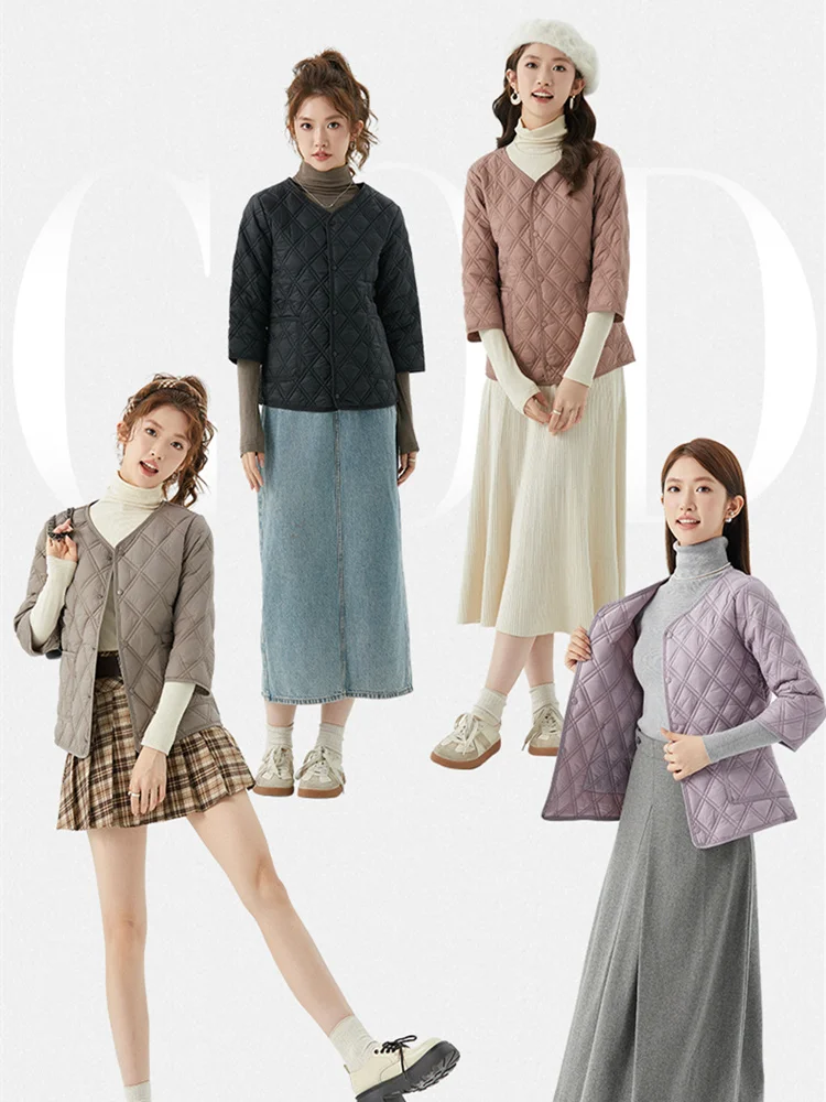 Теплое женское пальто на хлопковой подкладке. Легкая короткая осенне-зимняя