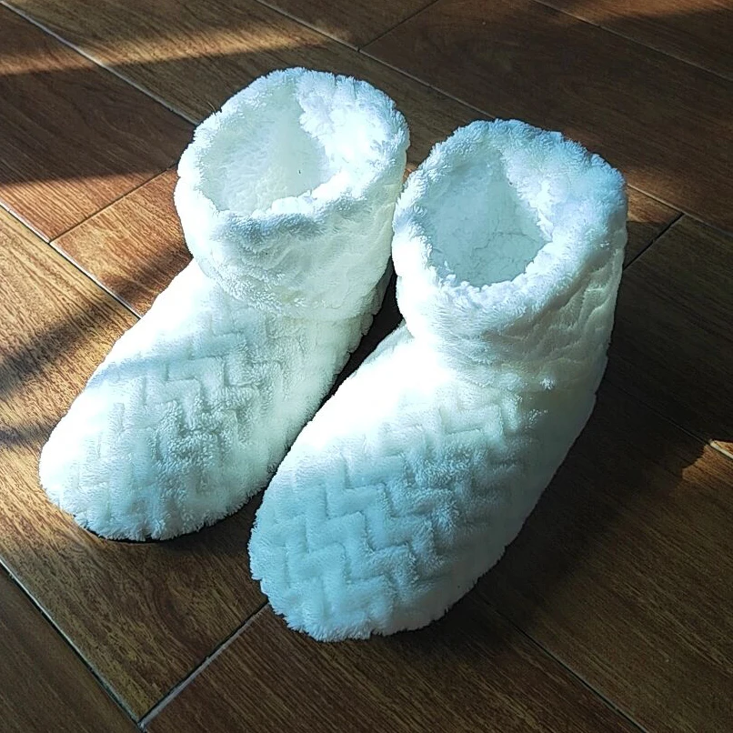 

2022 Aldult Home Slippers Women Winter Floor Shoes Thicken Warm Plush Wave Solid Soft Bottom Household Bedroom Home Slipper