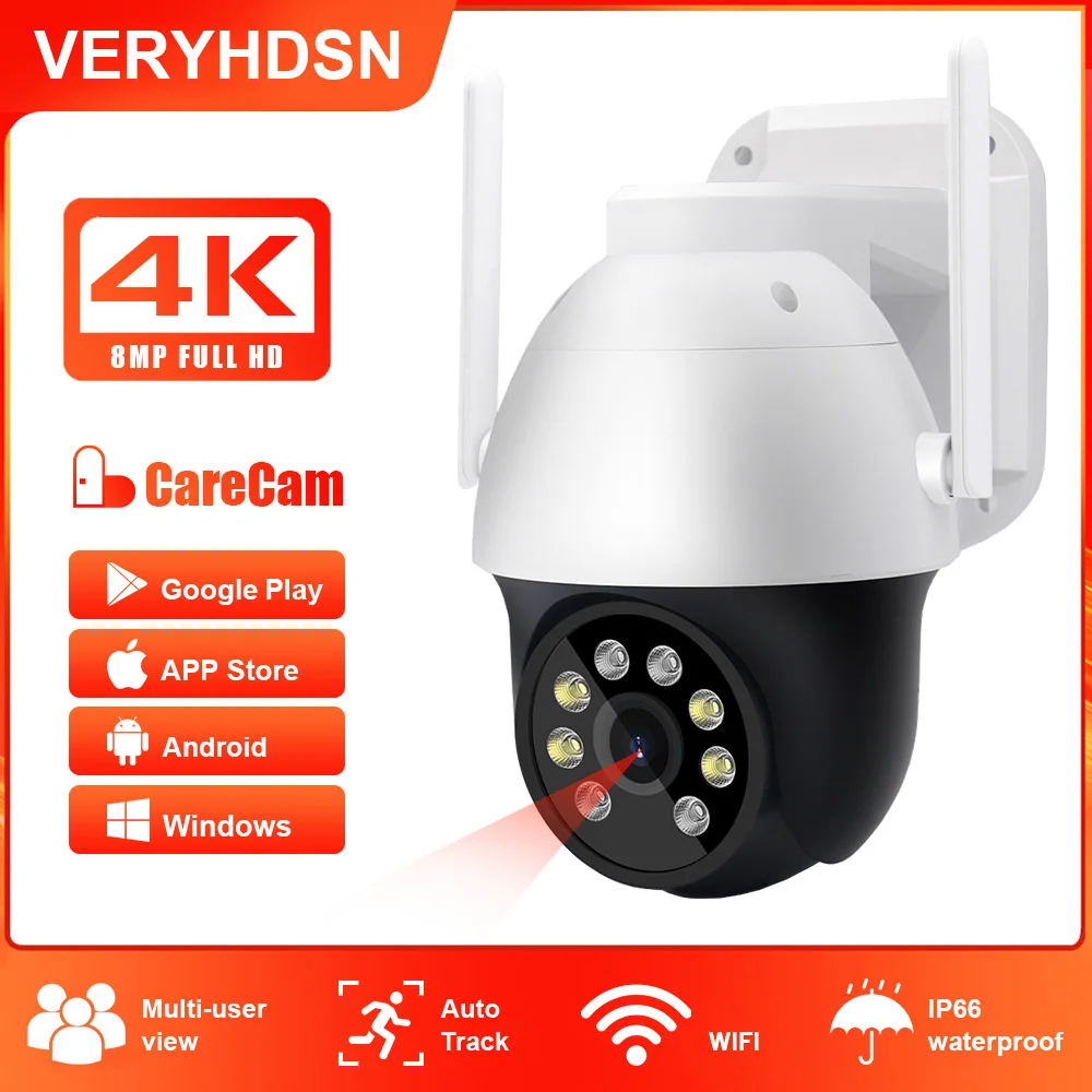 4K 8MP Wifi Surveillance Camera Outdoor Security Protection Home Waterproof External Wifi Cameras CCTV IP Webcam Auto Tracking