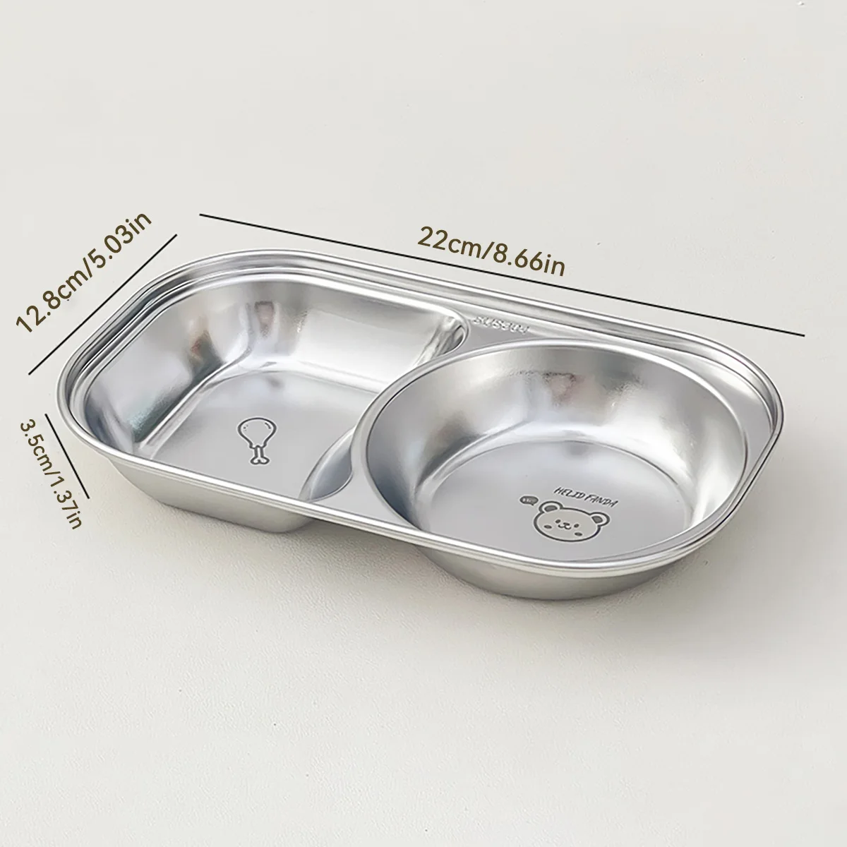 

Миниатюрная Детская Тарелка WORTHBUY, Прямоугольная Тарелка Из Нержавеющей Стали 304 С Разделителями