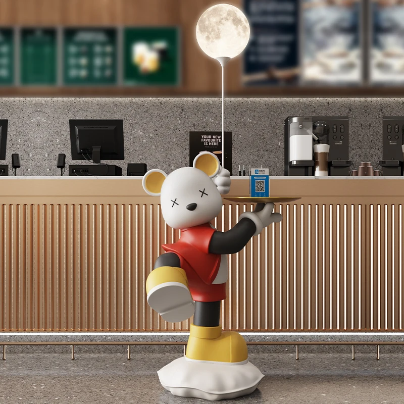 

Напольное украшение с поддоном в виде медведя, лампа в виде Луны для гостиной, магазина, приборной панели, большие декоративные подарки друзьям для открытия