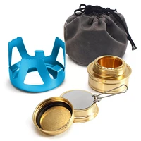 mini alcohol stove burner ultralight brass picnic cooking stove outdoor camping cookware portable backpacking tourist burner