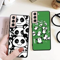 cute cartoon panda phone case for samsung s22 s21 s20 ultra pro plus s10 s9 s8 note 20 10 ultra phone bumper covers