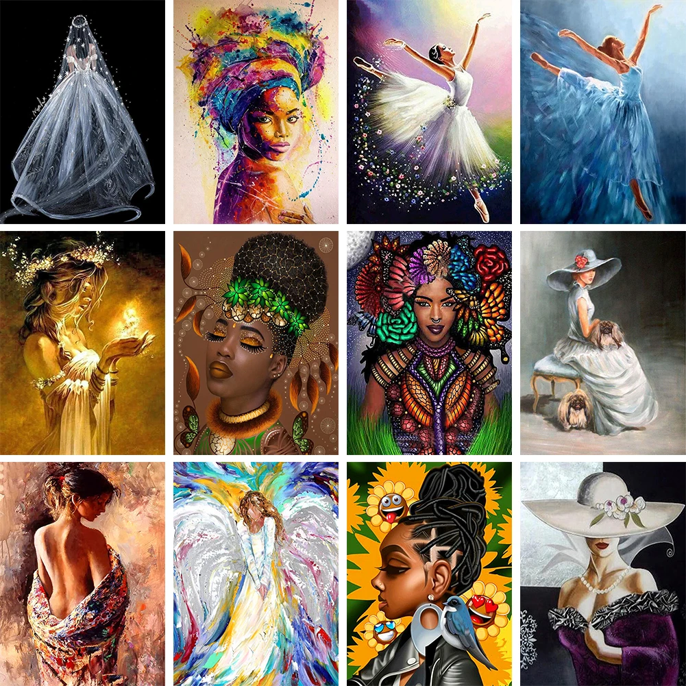 

5D DIY Алмазная работа, полная круглая дрель, Женская Серия, бриллиантовое искусство, ручная работа, подарок для дома, спальни, стены