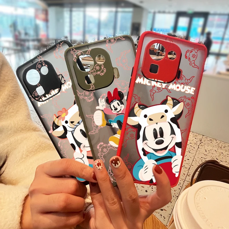 

Cute Disney Mickey Minnie For Xiaomi Mi 11 11T 10 10S 10T Ultra Lite Pro 9 8 Poco X3 F3 GT NFC Frosted Translucent Phone Case