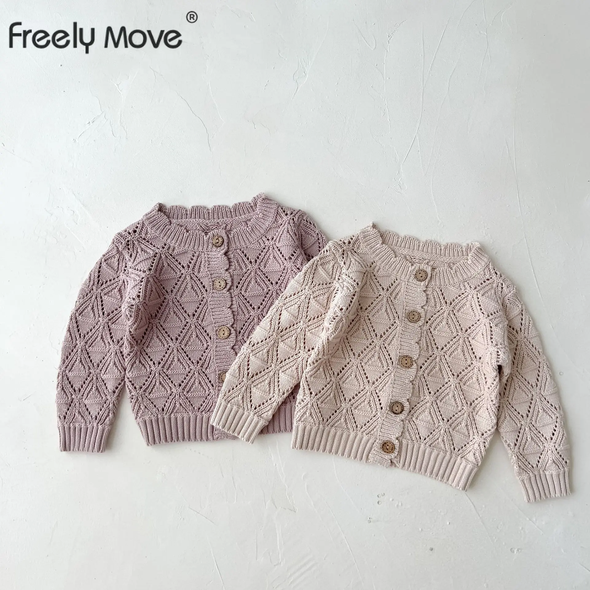 

Свободный осенний вязаный свитер для маленьких девочек, кардиганы для новорожденных, жакеты с длинным рукавом, детское вязаное пальто, топы