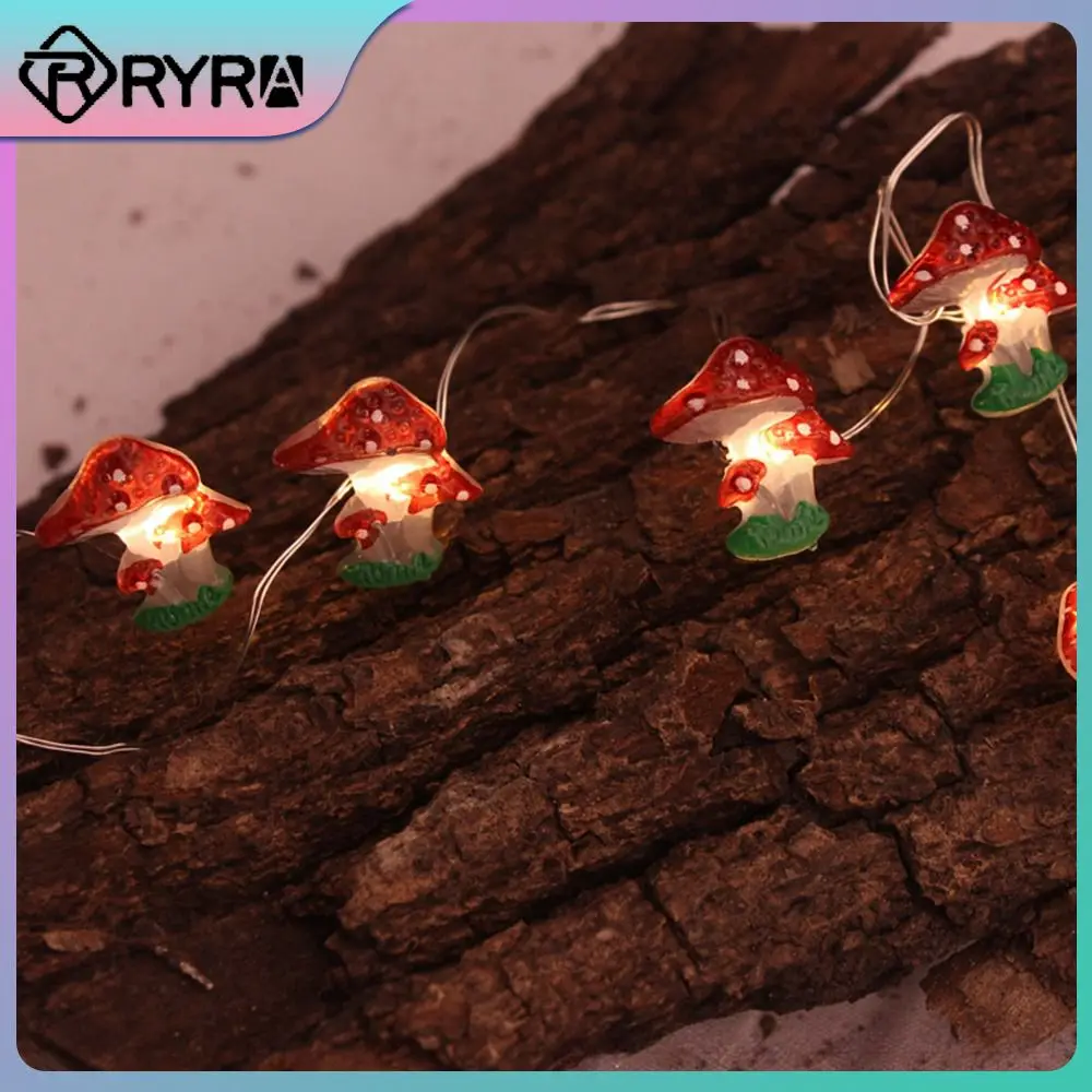 

Low Power Consumption Led String Fairy Lights Warm White Led Copper Wire Lamp String Energy Saving Mushroom Shape