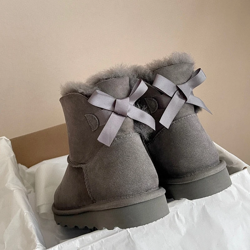 Aobreugg 2023 новые зимние сапоги женские Плюс флисовые утолщенные натуральные