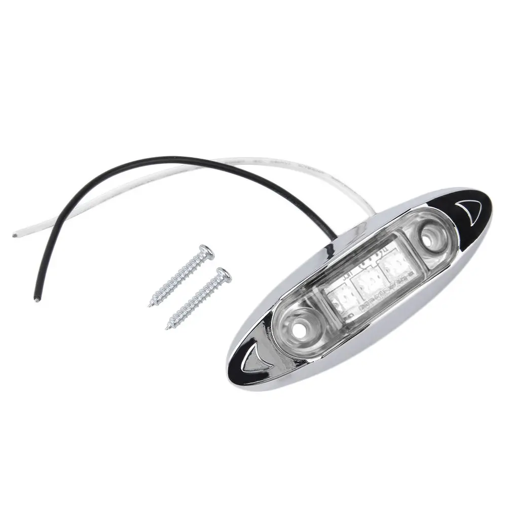 

1 Pc Fish Shaped 3 Leds Clearance Side Marker 12V DC Trailer Van Turn Indicator Signal Lights Automobiles Direction Lamp
