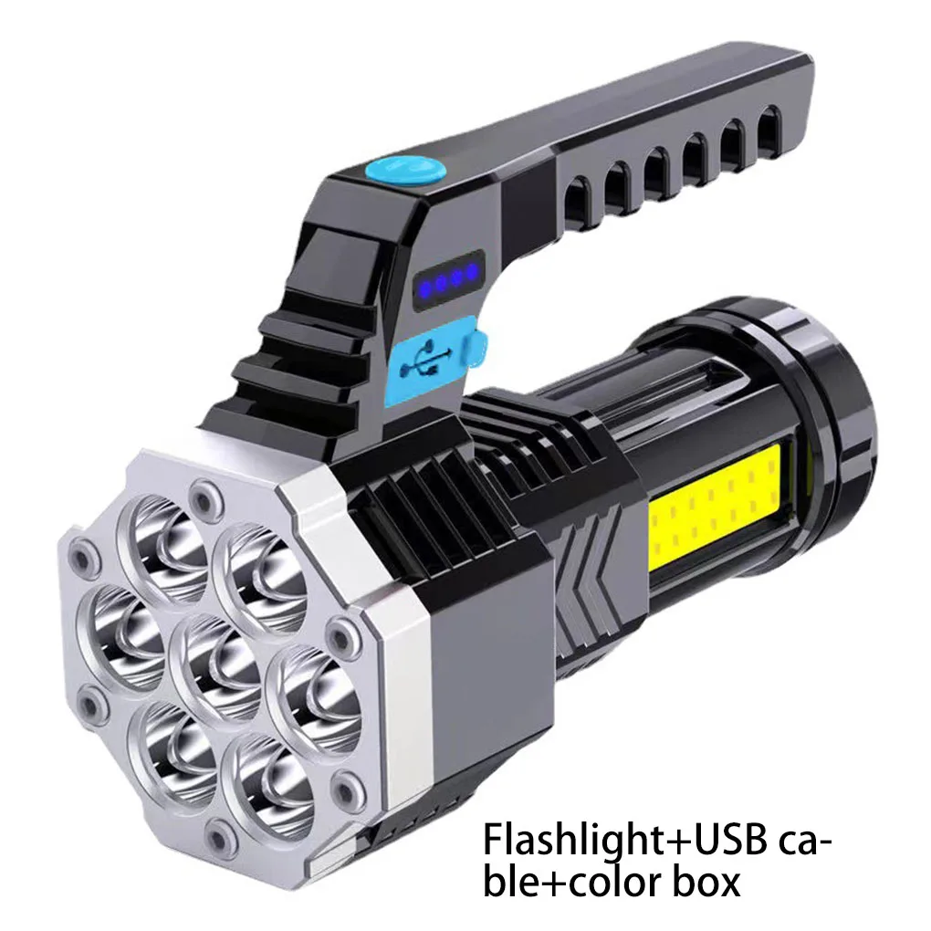 

Фонарик с зарядкой, суперъяркая лампа с большим радиусом действия, Специальный прозрачный фонарь, бытовой Прочный портативный