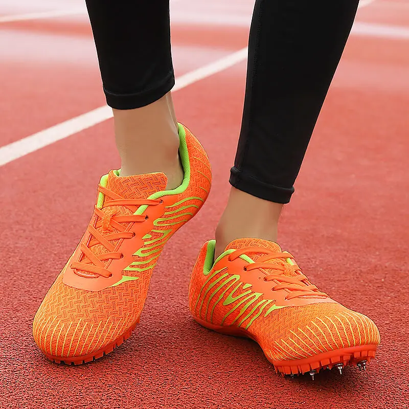 Air Mesh Track and Field Shoes Men Women Spikes Sneakers Athlete Running Training Shoes Lightweight Racing Match Sport Shoes