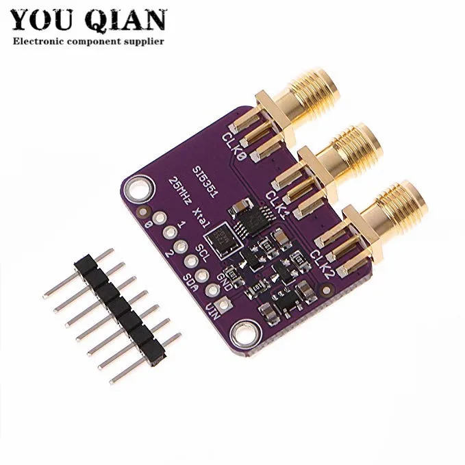 Настольная плата для генератора часов Si5351A Si5351 I2C, 3-5 в постоянного тока, Модульная плата для выключения, генератор сигналов, часы 8 кГц-160 МГц для Arduino