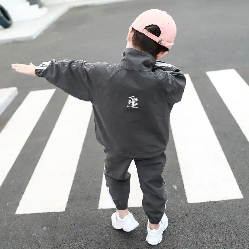 2021 Kids Clothes Boys Spring Autumn teenage Sports Suit Set tracksuits Children Clothing 2pcs coat+Pants Causal | Детская одежда и