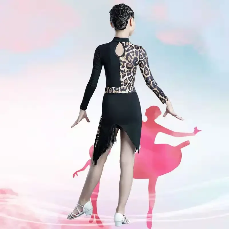 Профессиональное платье для латинских танцев девочек детская одежда бальных