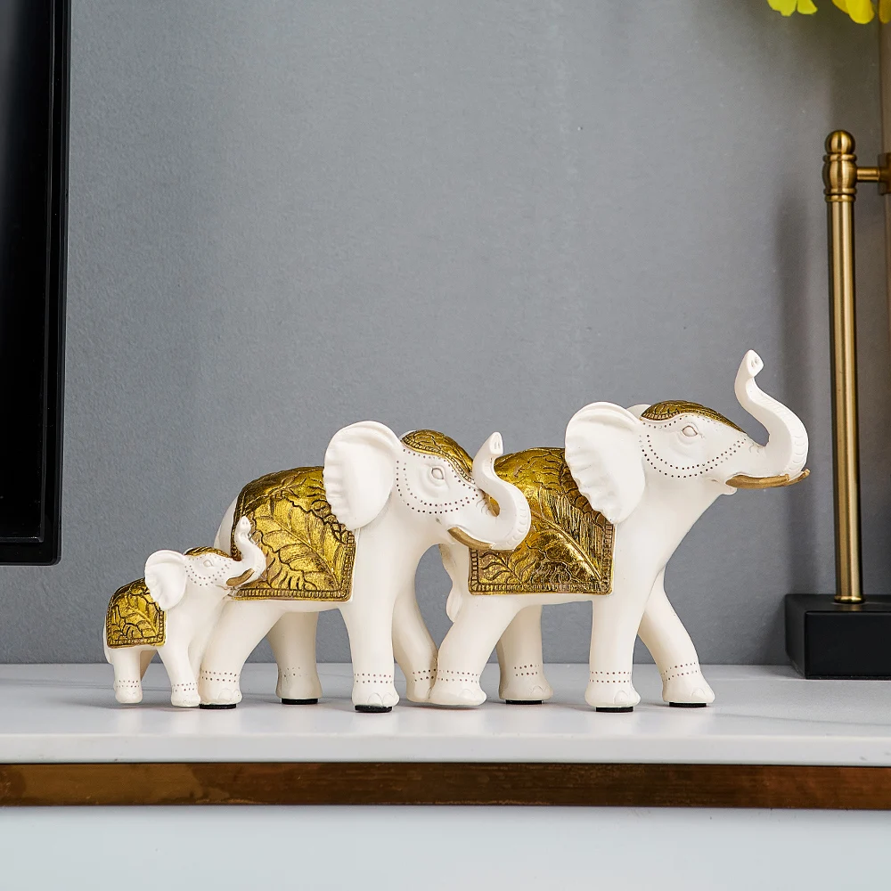 

Китайская Скульптура в виде слона, роскошное украшение для дома, полимерная поделка, статуя в виде животного, столешница, Декоративная скул...