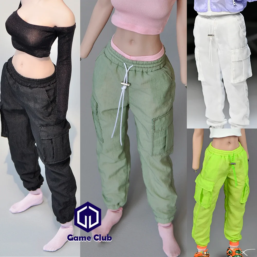 

1/6 Female Soldier Fashion Trendy Loose Low waistband Drawstring Cargo Pants Overalls Trousers For 12'' TBL Action Figures Dolls