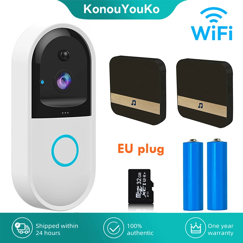 

KonouYouko WIFI Video Doorbell Infrared Night Vision Smart Home Door Bell Camera Intercom Alarm Chime House Security Protection