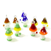 2pcs christmas tree shape cute mushroom charms glass pendant woman diy jewelry for necklace bracelet earring making accessories