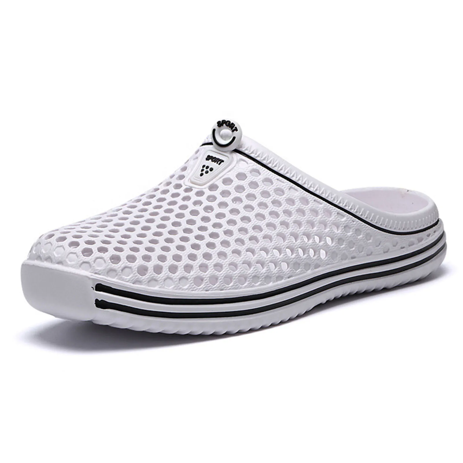 

Летние тапочки с перфорацией, мужские сандалии-горки для улицы, подходят для кемпинга и прогулок в помещении