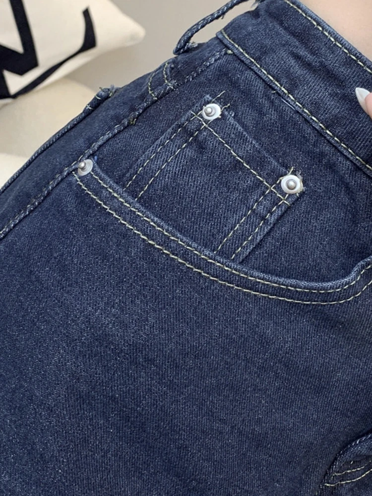 New Spring Summer Women Slim Fit A-line Denim Shorts Streetwear Female High Waist Button Retro Jeans Shorts Bottoms
