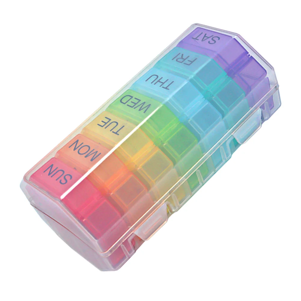 

Еженедельная коробка, контейнер-органайзер, дневной диспенсер, держатель для лекарств, планшет, напоминание, портативный отсек, время путешествия, четыре