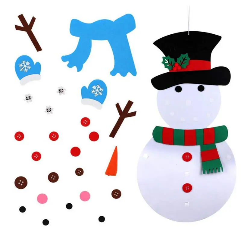 

Christmas DIY Felt Snowman Kit Felt Snowman Boards Colorful Felt Snowman Game Set For Christmas Winter Home Wall Door
